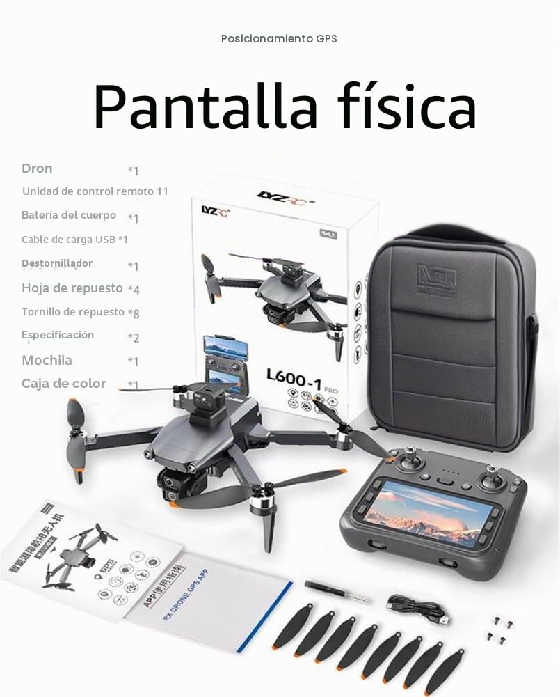 Dual Battery,Nuevo dron l600-1 GPS Profesional con cámara 8k, FPV aéreo, sin escobillas, para Evitar obstáculos, con Pantalla Grande, Control Remoto, dron Plegable