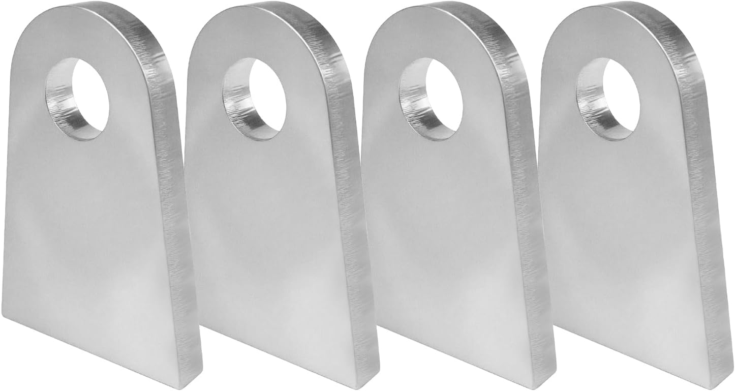 4-Pack Heavy-Duty Weld-On Shock Tabs,Universal Mounting Brackets with 1/2" Center Hole,2-1/2"H × 1-3/4"W,1/4" Thick for Automotive & Machinery Applications