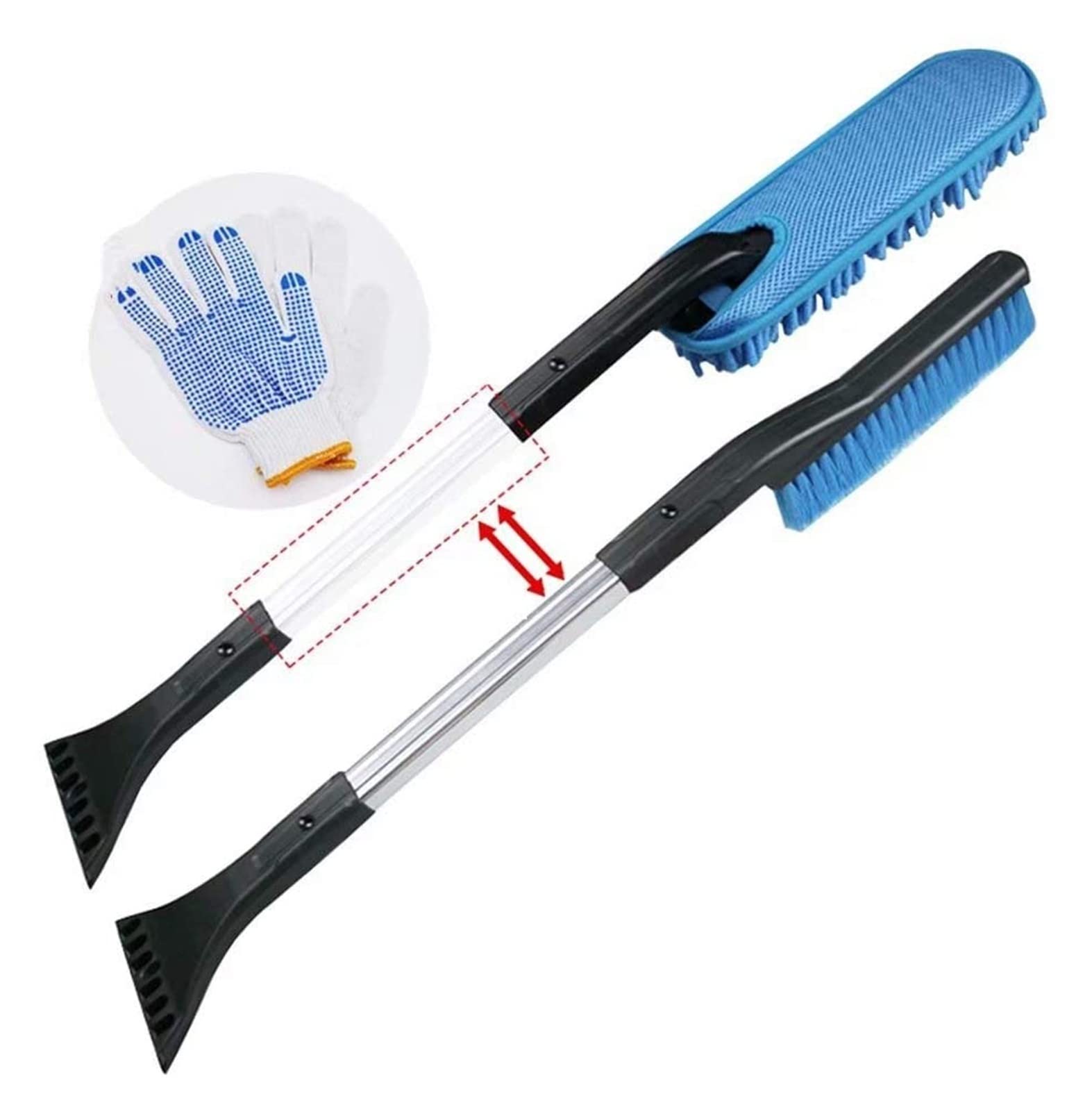 XMING Raspador de Hielo for automóviles, Cepillo de Nieve 3in1 con Confort Antideslizante, apretón Suave, removedor de Nieve, removedor de Nieve y Herramienta DE-ICER