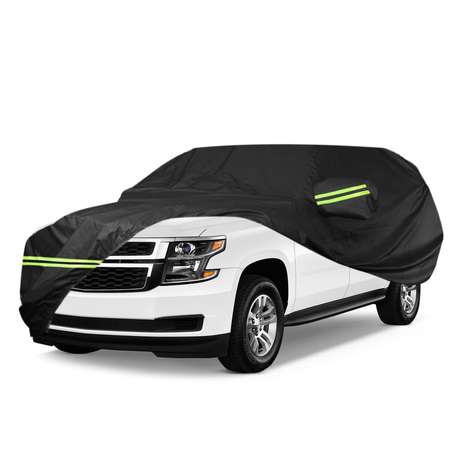 ULROLIT 210D Waterproof Car Cover for 2007-2023 Chevy Suburban/GMC Yukon XL/Cadillac Escalade ESV, All Weather 210D Windproof Car Covers with Door
