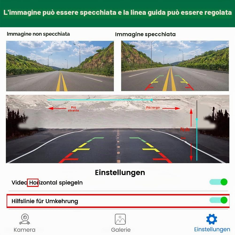 Telecamera di retromarcia WiFi, 5G 720P HD Telecamera di retromarcia per auto per iPhone iPad Android Smart Phone Tablet con angolo di visione ampio di 170 gradi