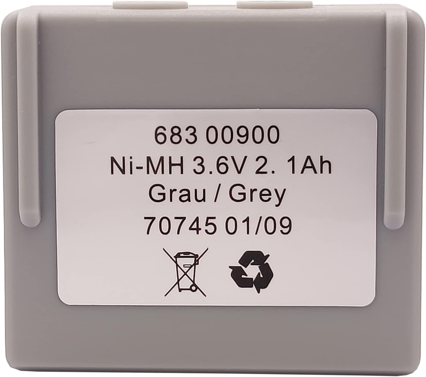 3.6V 2100mAh 2.1Ah Ni-Mh Rechargeable Battery 68300900 for HETRONIC Remote Control, Grey 683 00900 Battery, Pack of 2