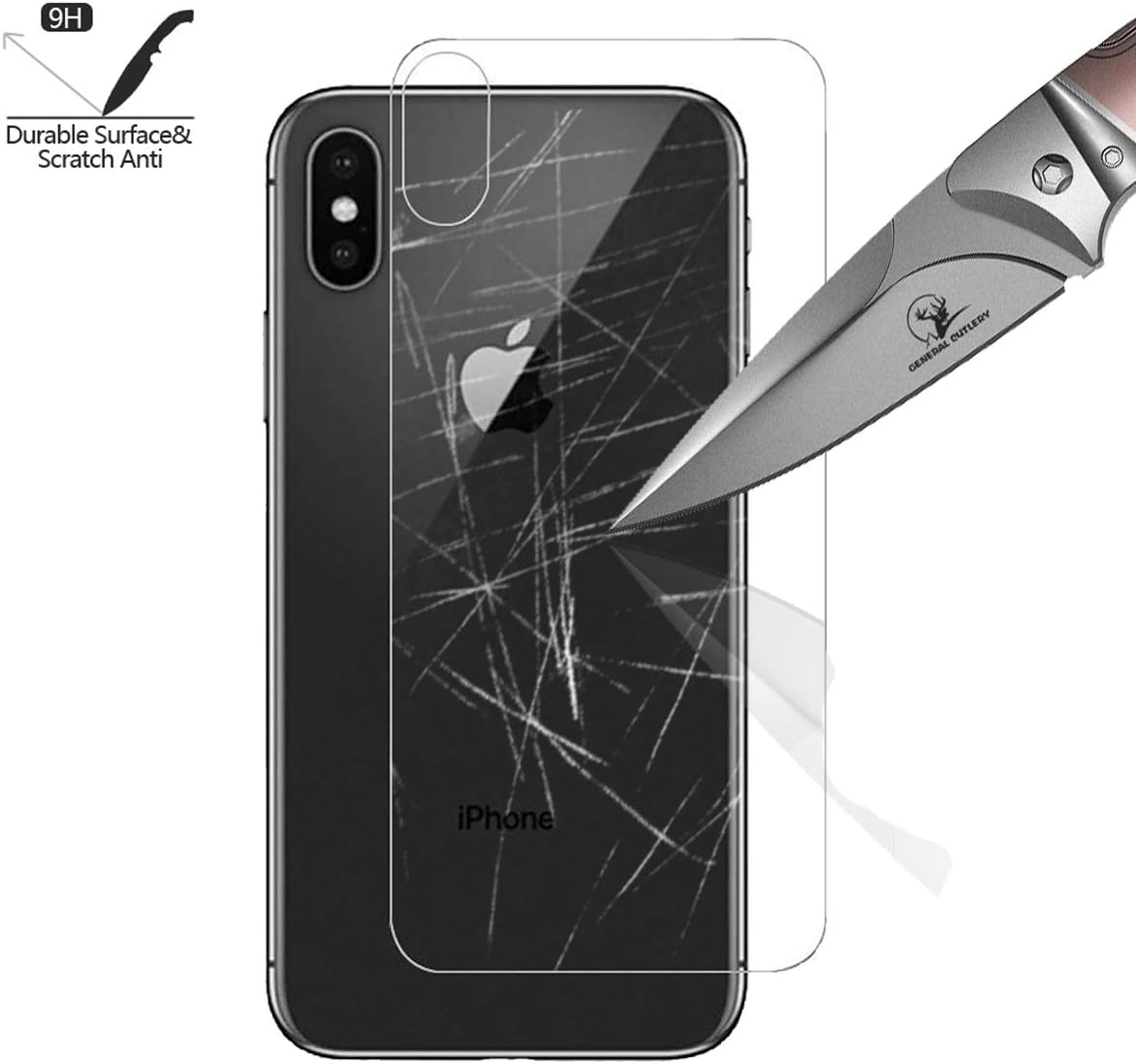 AKWOX (4-Pack) Compatible with iPhone Xs Max Screen Protector with Back Covers, 9H Tempered Glass Front Screen Protector and Back Screen Protector for iPhone XS Max