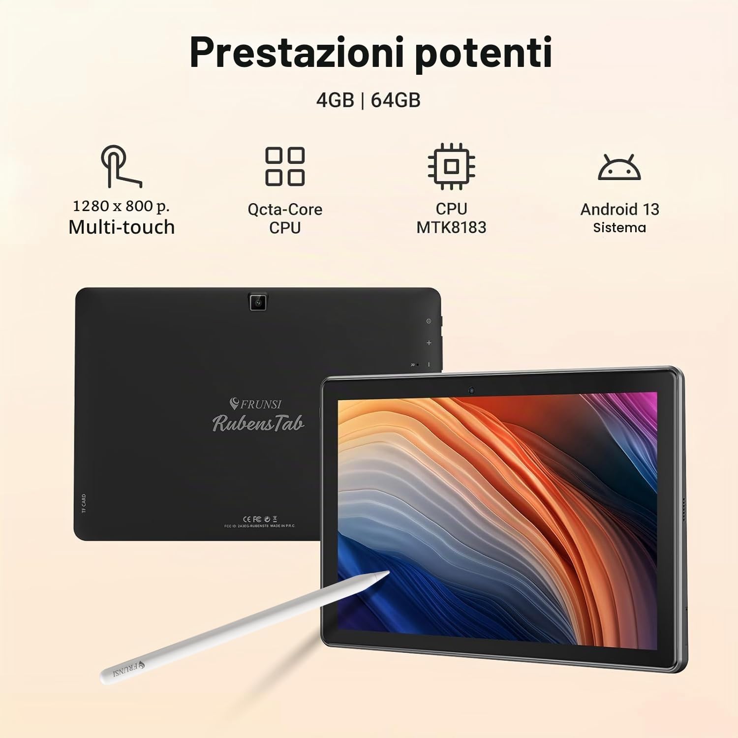 RubensTab T8 - Tavoletta da disegno autonoma, non necessita di computer per principianti