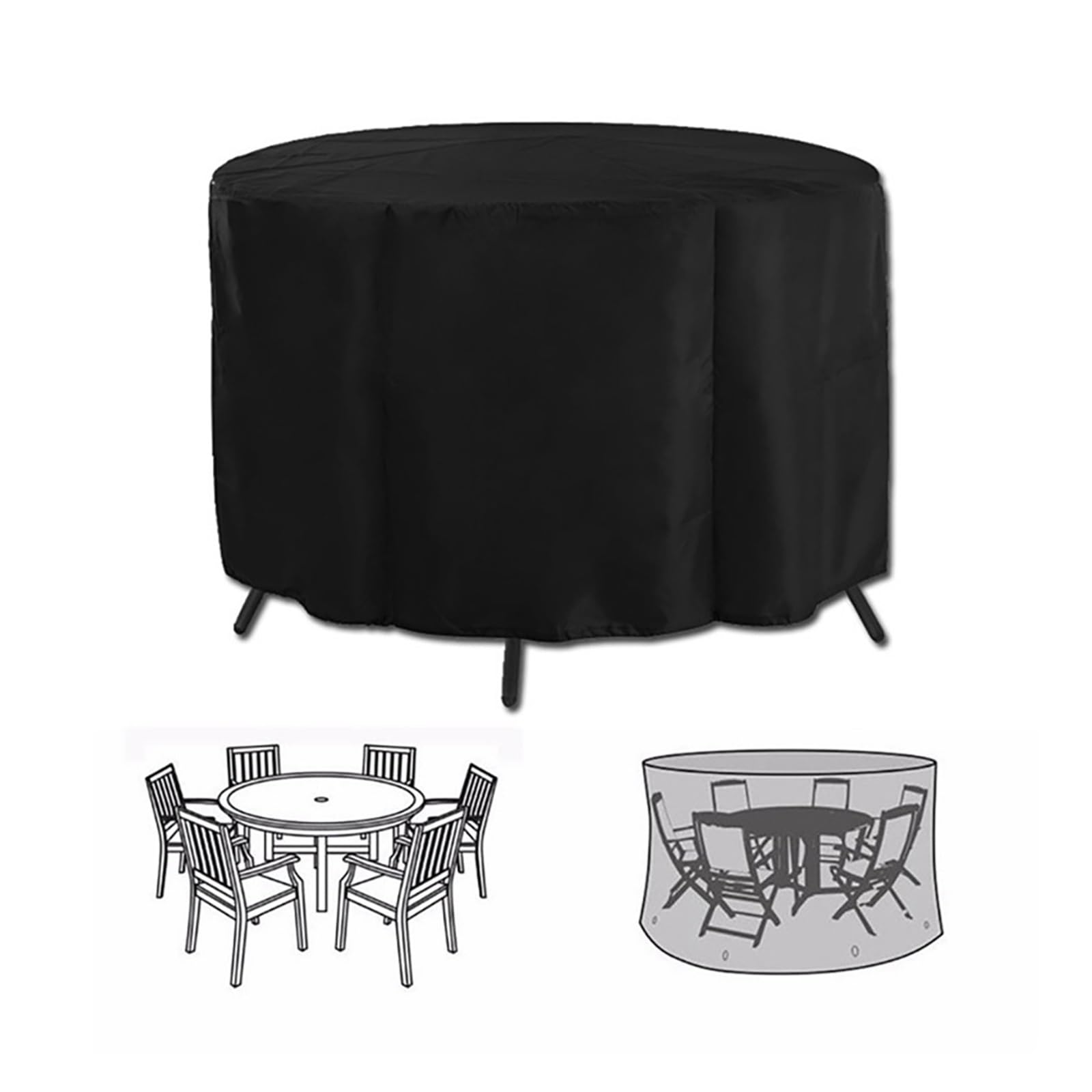 Produktbild von NUOBESTY Runde Gartentischabdeckung 58x52 Cm – Wetterfest, Mit Gurten, Für Kleine Tische & Bierkühler