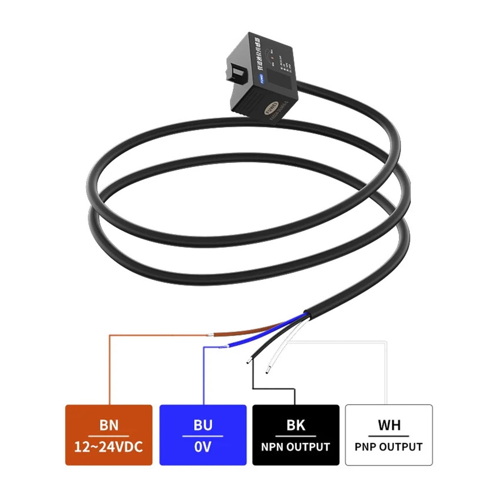 Sensor de Nivel de líquido de tubería Capacitivo con Pantalla Digital de Control de Nivel FKG24-26NP-S Interruptor de proximidad sin Contacto(FKG24-13NP-S)