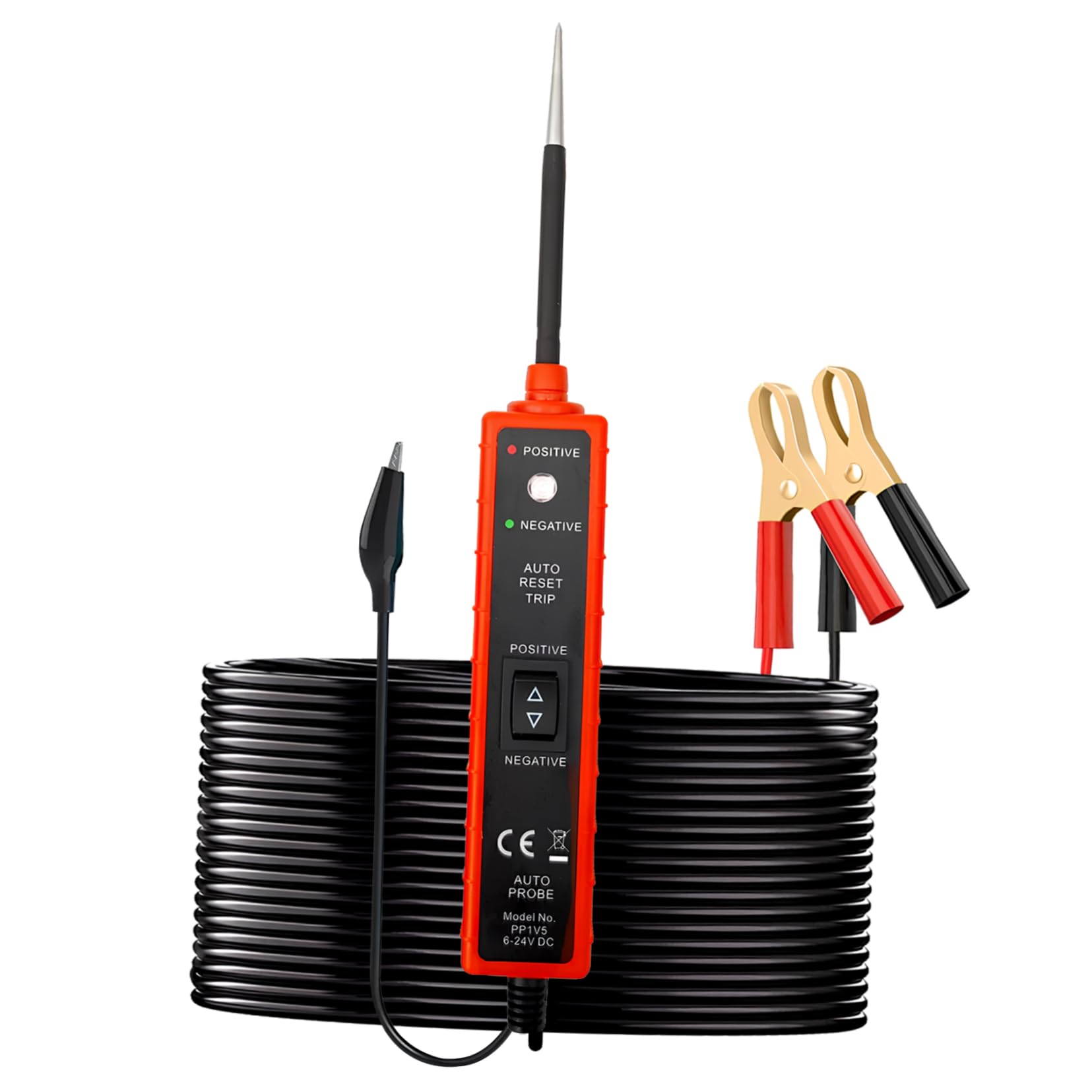 TOPBATHY Probador de Circuitos Automotrices Dc 6-24v, Identifica Cortocircuitos y Circuitos Abiertos, para Coche y Camión, Sonda Metálica