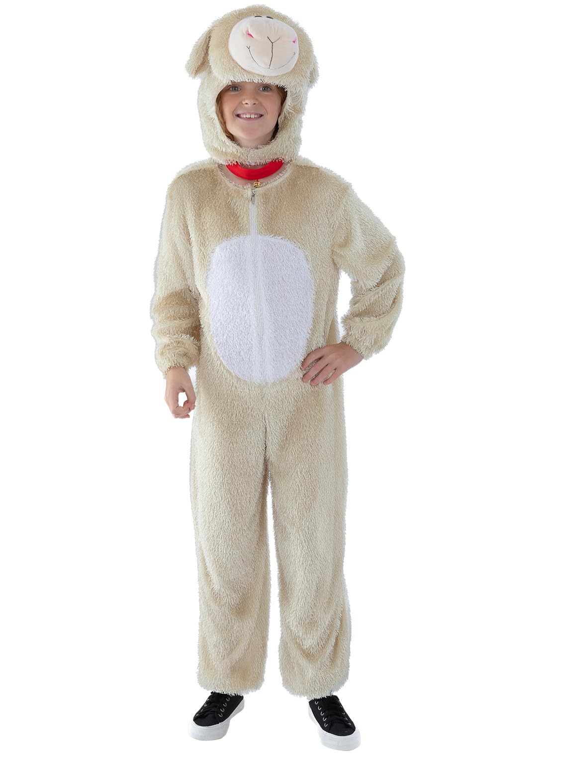Smiffys Unisex Kids Cream Lamb Costume With Jumpsuit & Hood