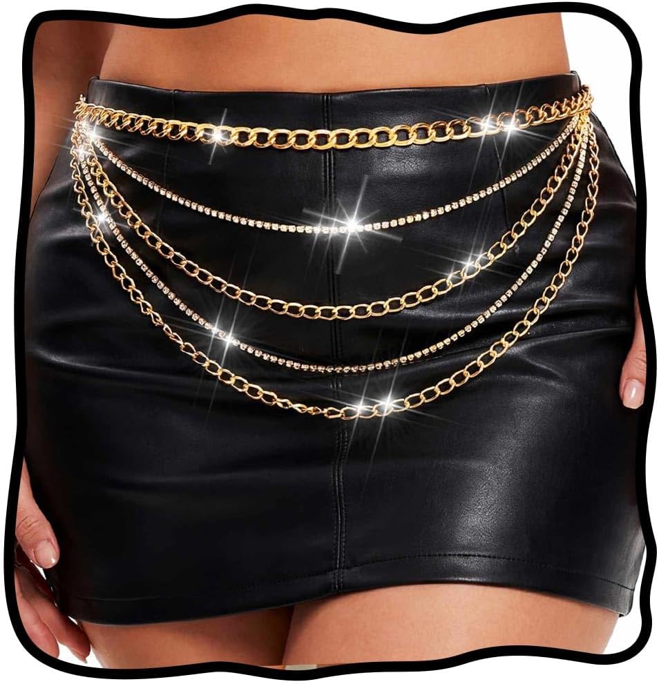 Nicute Gold Chain Belt Layered...