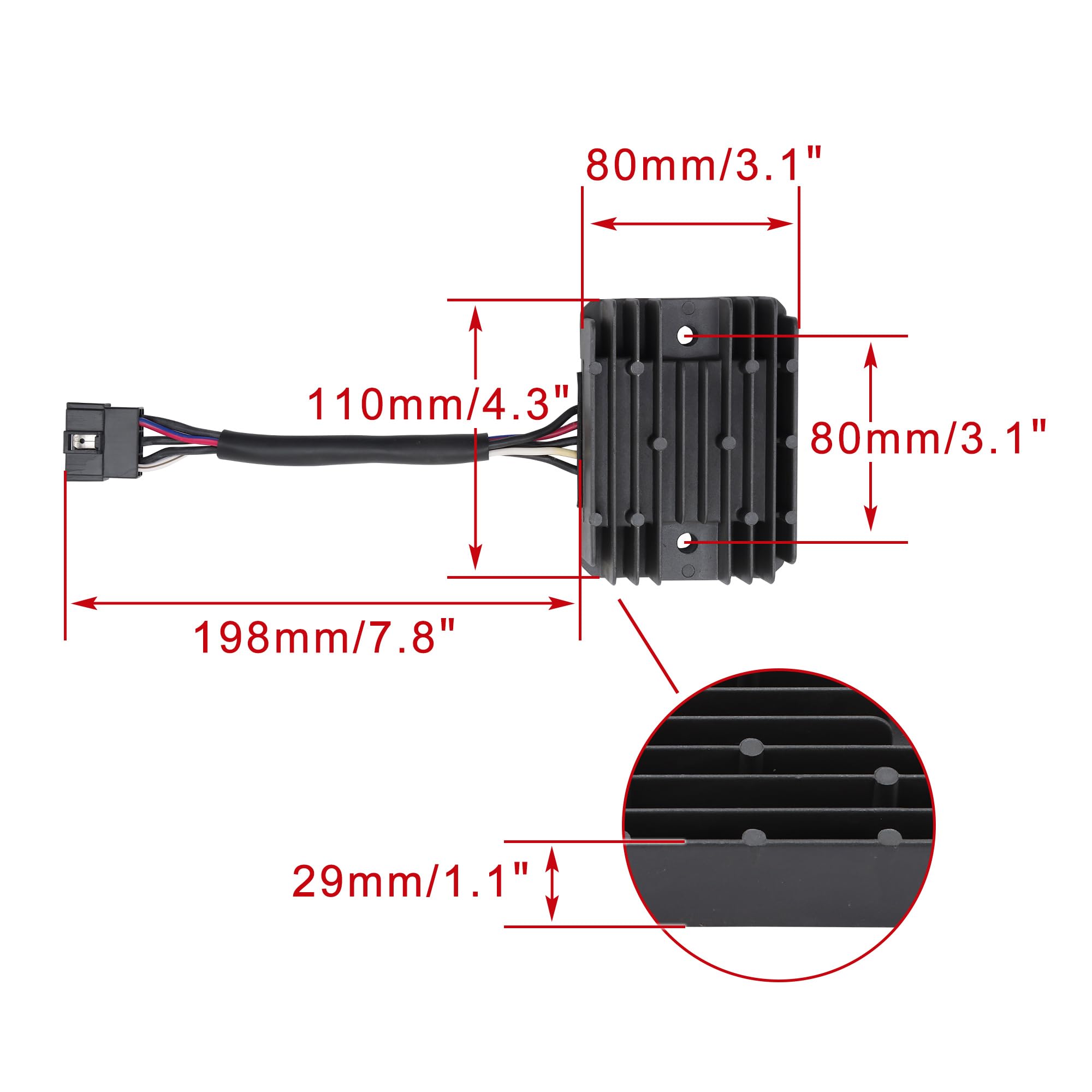 WOOSTAR 5 Pin Raddrizzatore Regolatore di Tensione Sostituzione per GSXR 600 1997-2005 750 1996-2005 1000 2001-2004 Hayabusa 1999-2007 VL1500 Intrude 1998-2004 LT-F500F Quadrunner 1998-1999