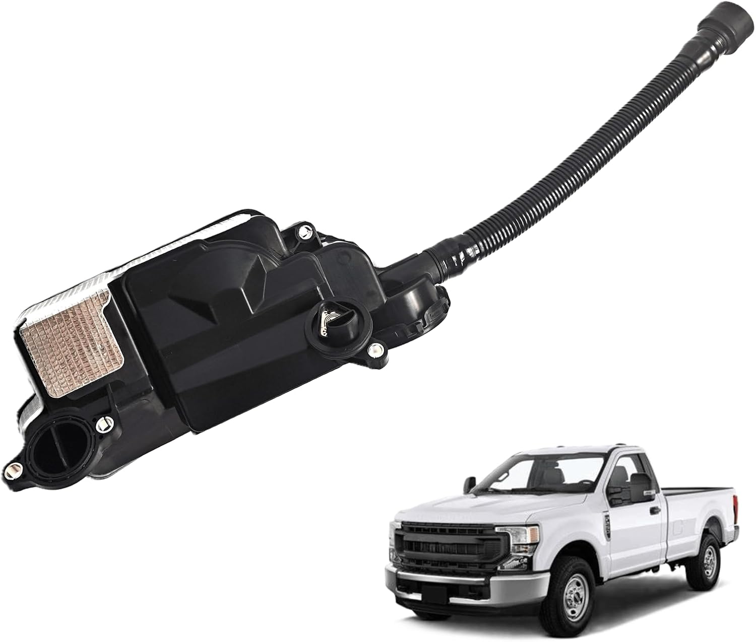 Engine Oil Separator Assembly Fit for Ford F250 F350 Super Duty 2017-2019 6.7L PCV CCV Vent Valve Engine Crankcase Replace FC3Z6A785F FC3Z-6A785-F