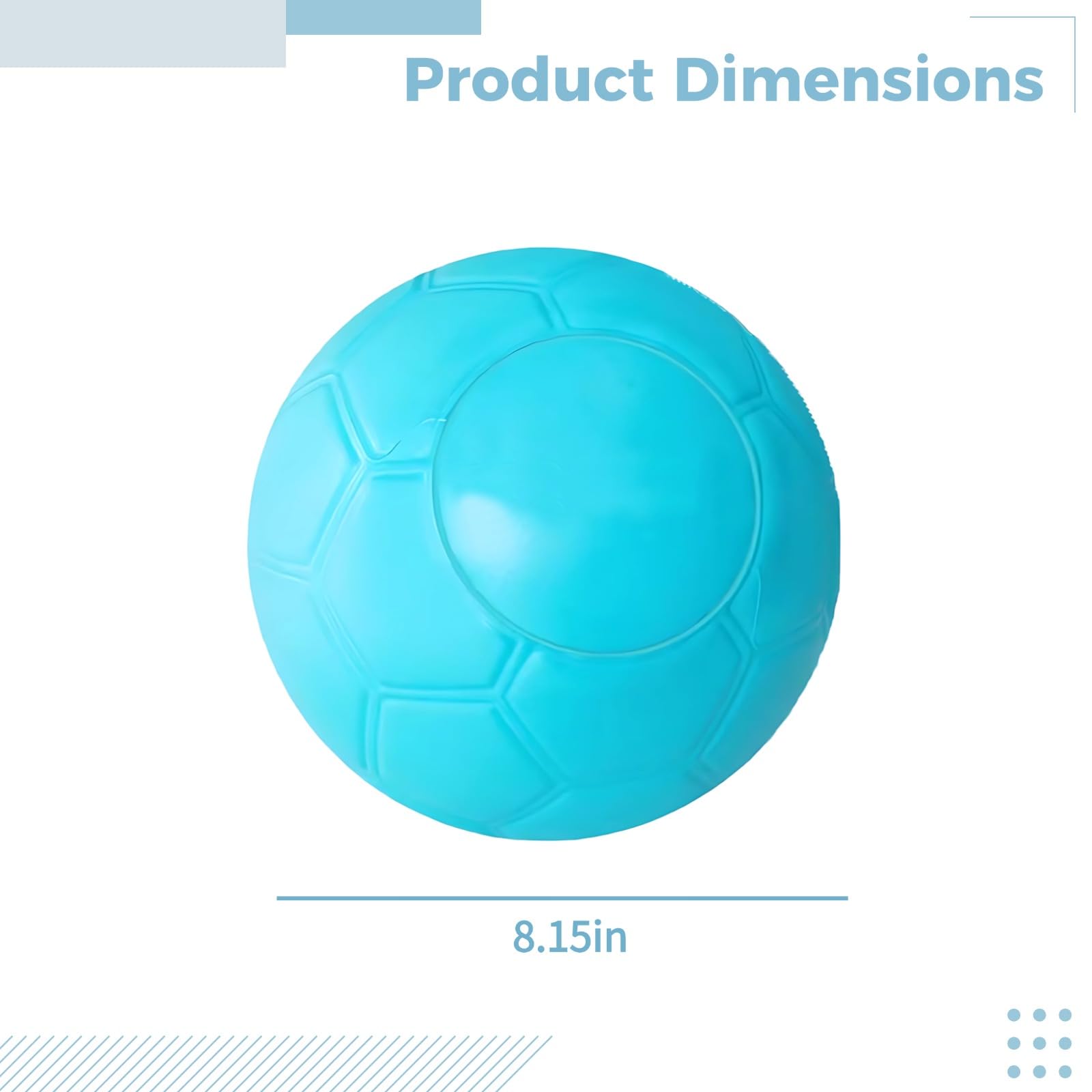 Generisch Pallone da calcio senza gonfiaggio, per adolescenti e adulti, design antiforatura, traiettoria silenziosa, azzurro, 20,7 cm