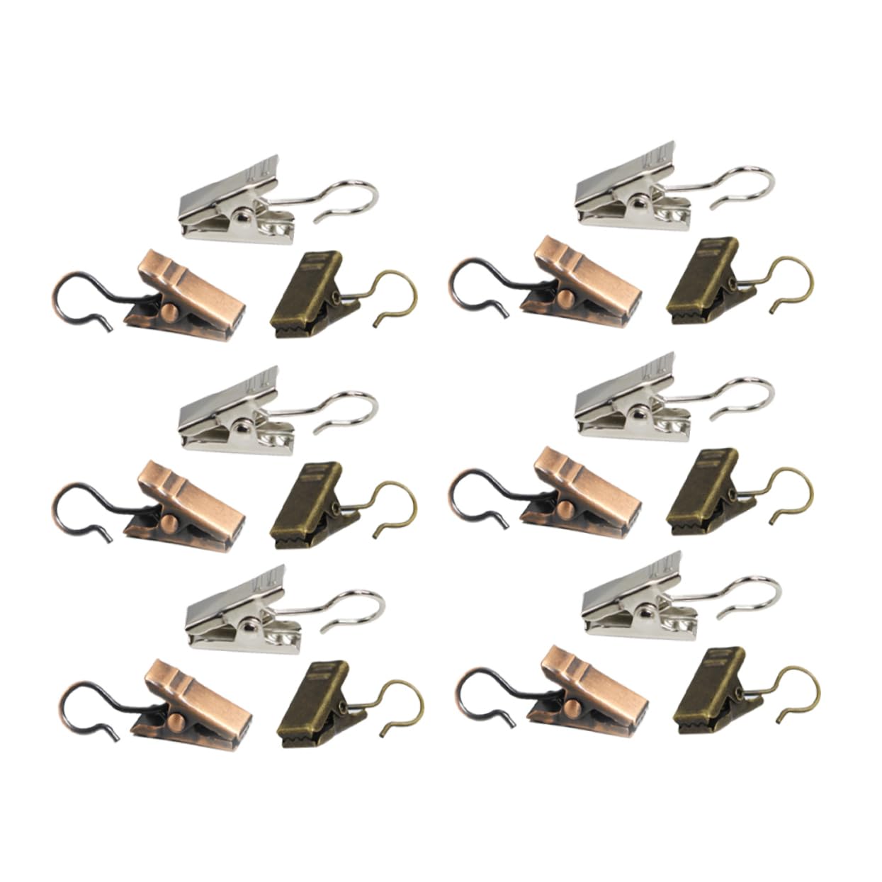 Ciieeo 180pièces Clips Acier Inoxydable pour Rideaux Métalliques Multi-Usage Accessoires De Décoration pour Photos Et Couleur Aléatoire