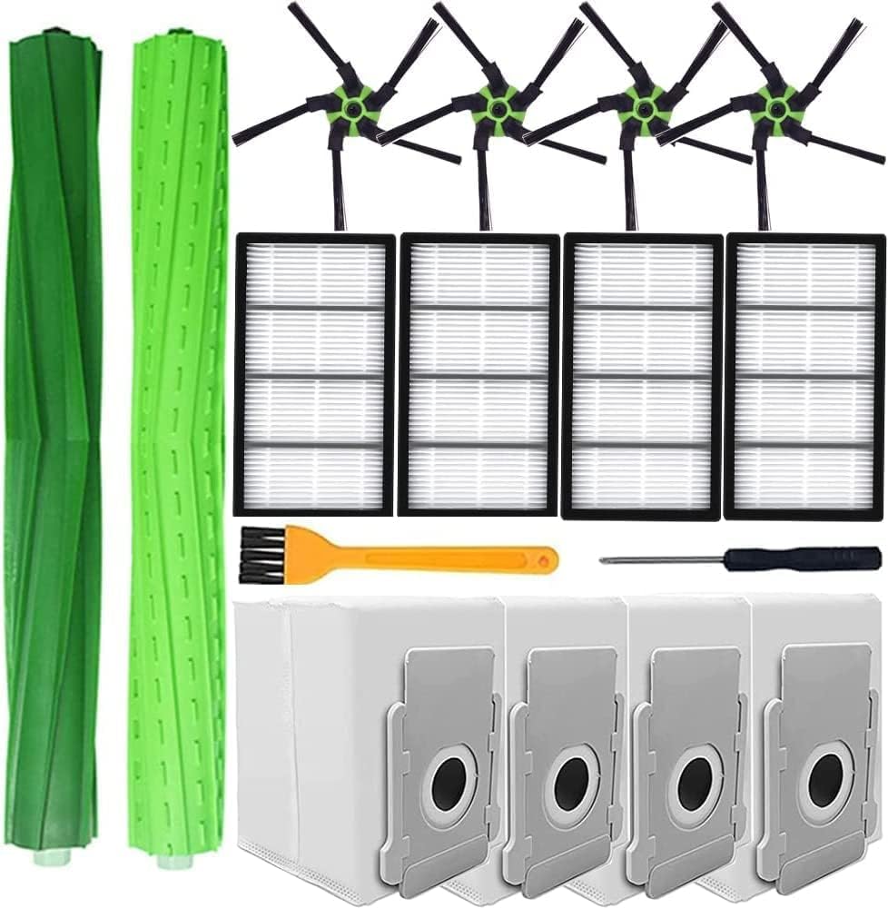 COSIN Replacement Parts Kit Compatible with Roomba s9(9150),s9+(9550), Series Vacuum Cleaner.Pack of 1 Set of Multi-Surface Rubber Brushes,4Side Brushes,4Filters,4Dust Bags,2 Tools……