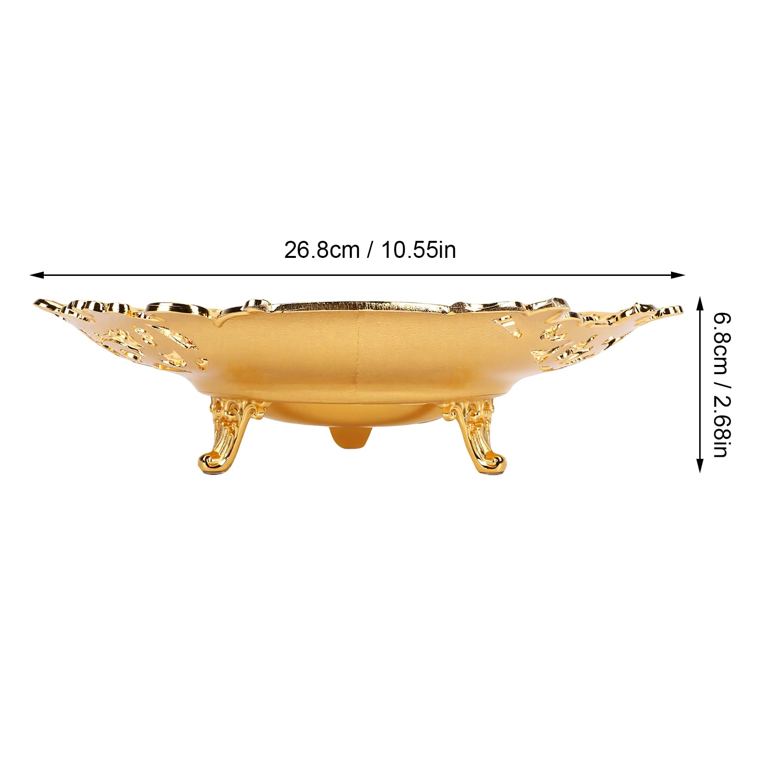 Sorandy Dekorative Obstschale, Vergoldete Metall Servierschale, for | Servierplatte aus Metall mit Rubinoptik, Ideal Zur Deko auf Dem Couchtisch.