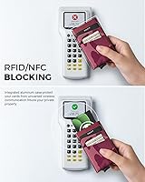 Vista 15 de VULKIT Card Holder with Money Pocket Pop Up Wallet RFID Blocking Slim Metal Bank Card Case Holds 5 Cards and Notes Gris (Space Grey)