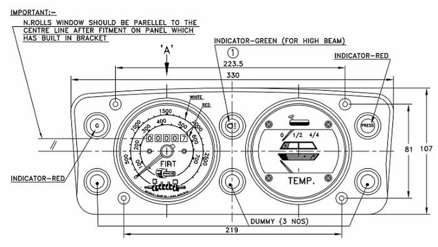 Ama Tableau outils tracteur pour Fiat: Tableau d'outils complet de compteur de vitesse, indicateur de carburant et voyants lumineux