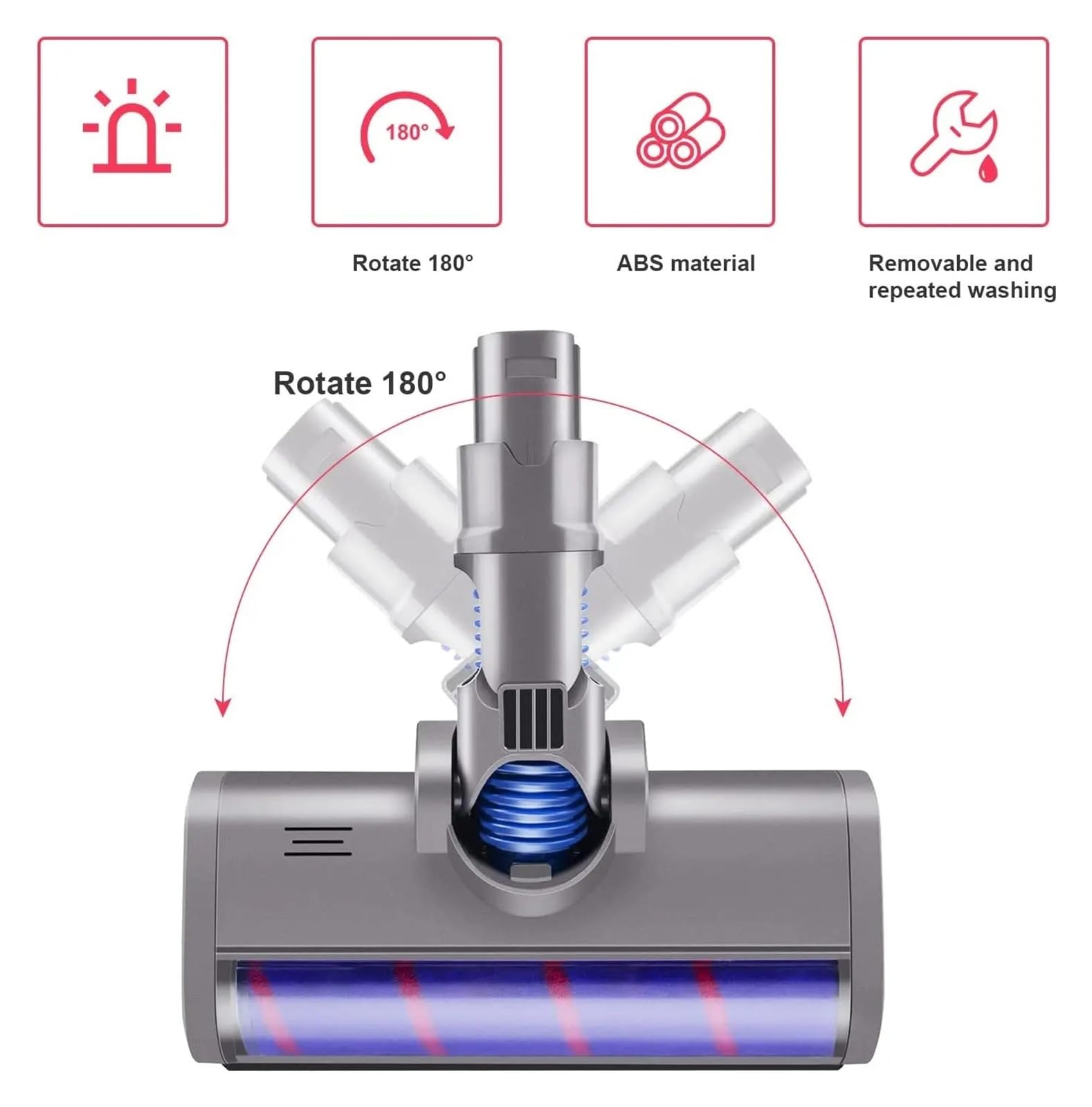Cabezal de Cepillo de Suelo de Motor, Compatible con Dyson, V6 DC58 DC59 DC61 DC62, Cepillo de Suelo con Cabezal de Rodillo barredor Suave
