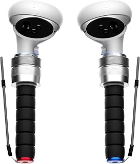 Aluminum VR Game Handle Attachments for Oculus Quest 2 - Long Arms Extension Accessories for Gorilla Tag, Beat Saber Handles Compatible with Meta Quest 1/2/Rift S for Playing Supernatural (Non-Weighted Version)