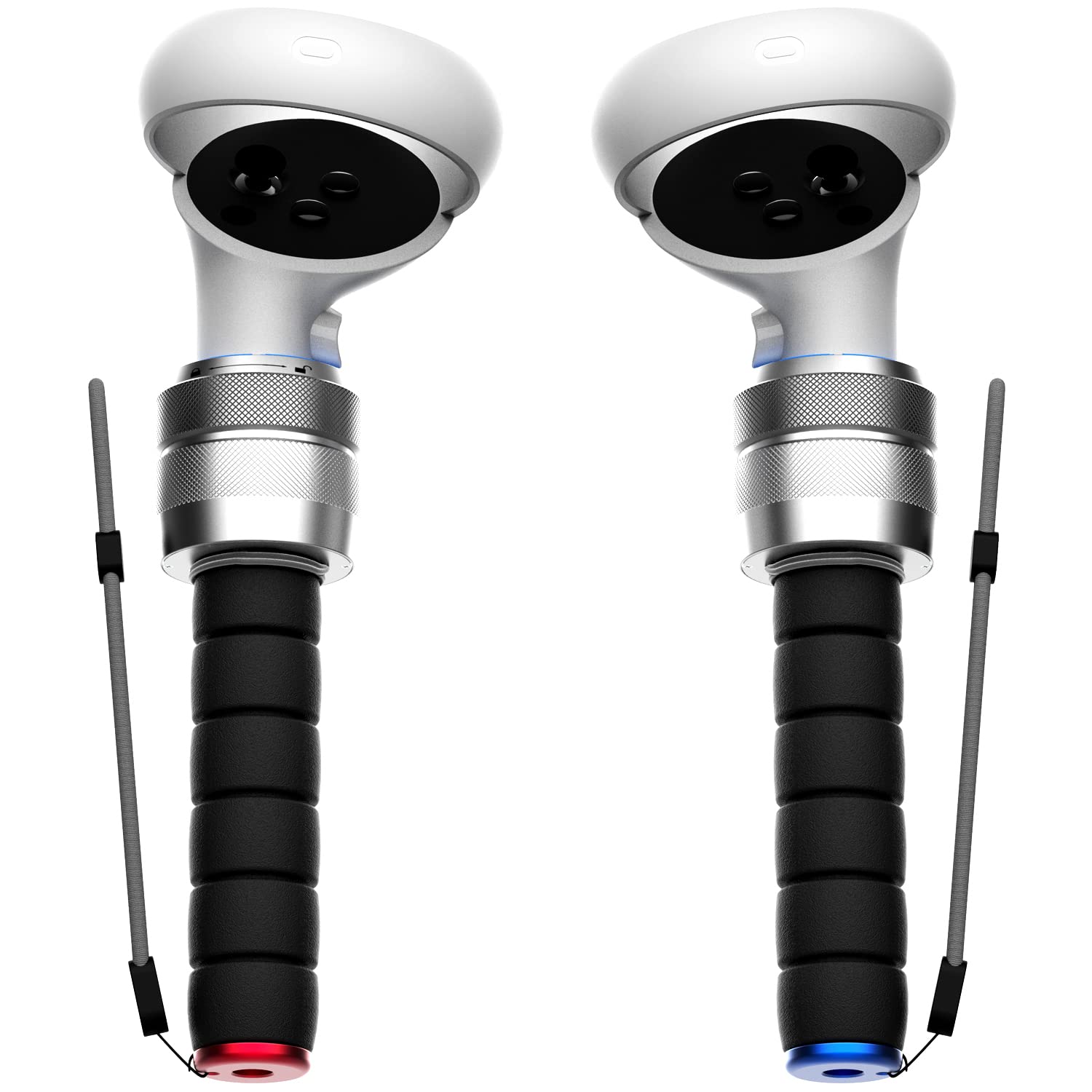 Aluminum VR Game Handle Attachments for Oculus Quest 2 - Long Arms Extension Accessories for Gorilla Tag, Beat Saber Handles Compatible with Meta Quest 1/2/Rift S for Playing Supernatural (Non-Weighted Version)