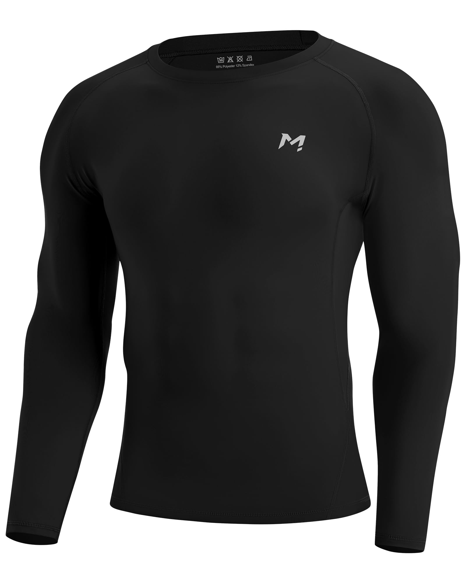 Mens Compression Shirt Long Sleeve Quick Dry Athletic Workout Gym T-Shirt SPF Running Top Sport Undershirt Base Layer