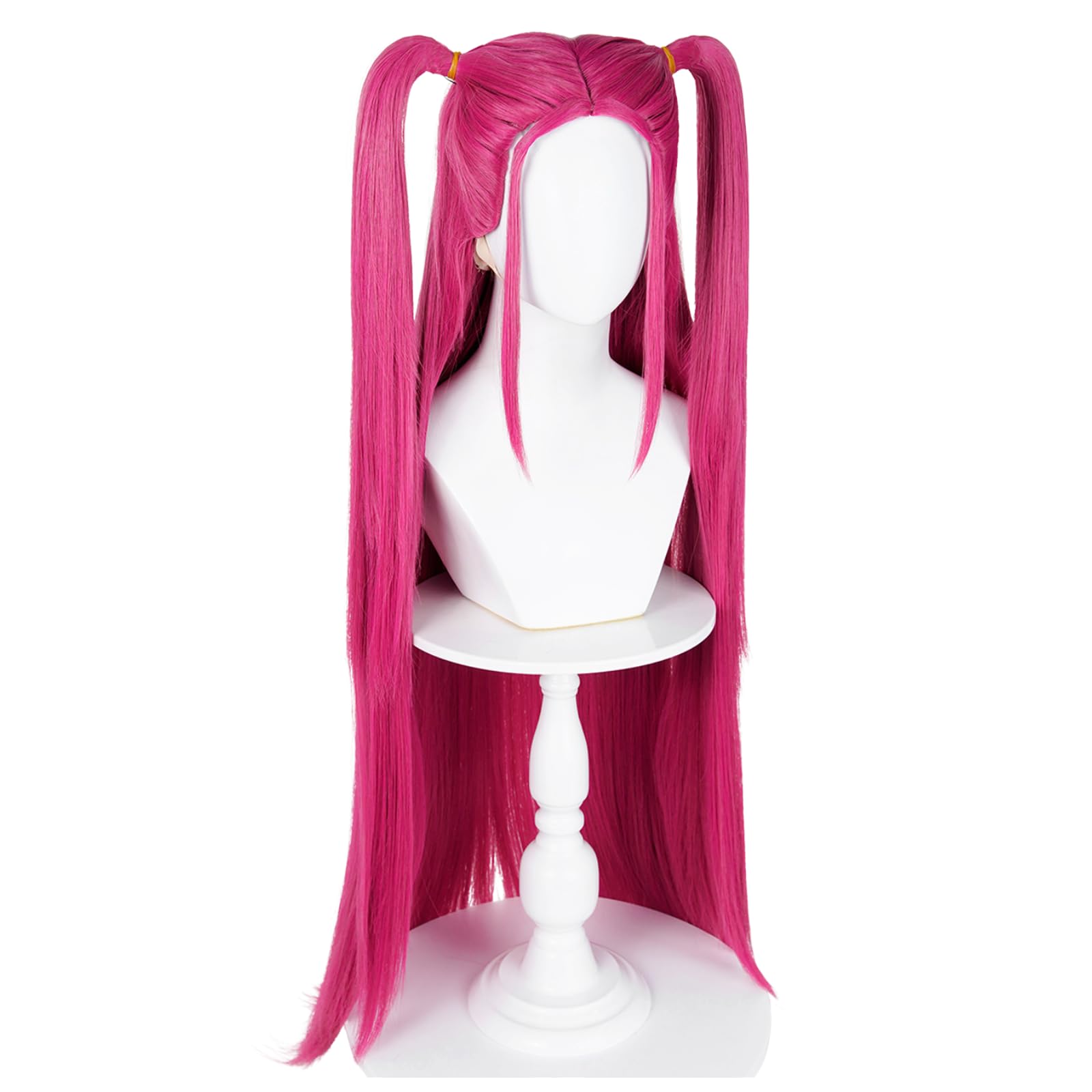 SL Wavy Blonde Ponytail Wig for Jean Cosplay,Golden Princess Hair Wigs with Pigtails Bangs + Wig Cap for Halloween Peach Costume: Magenta