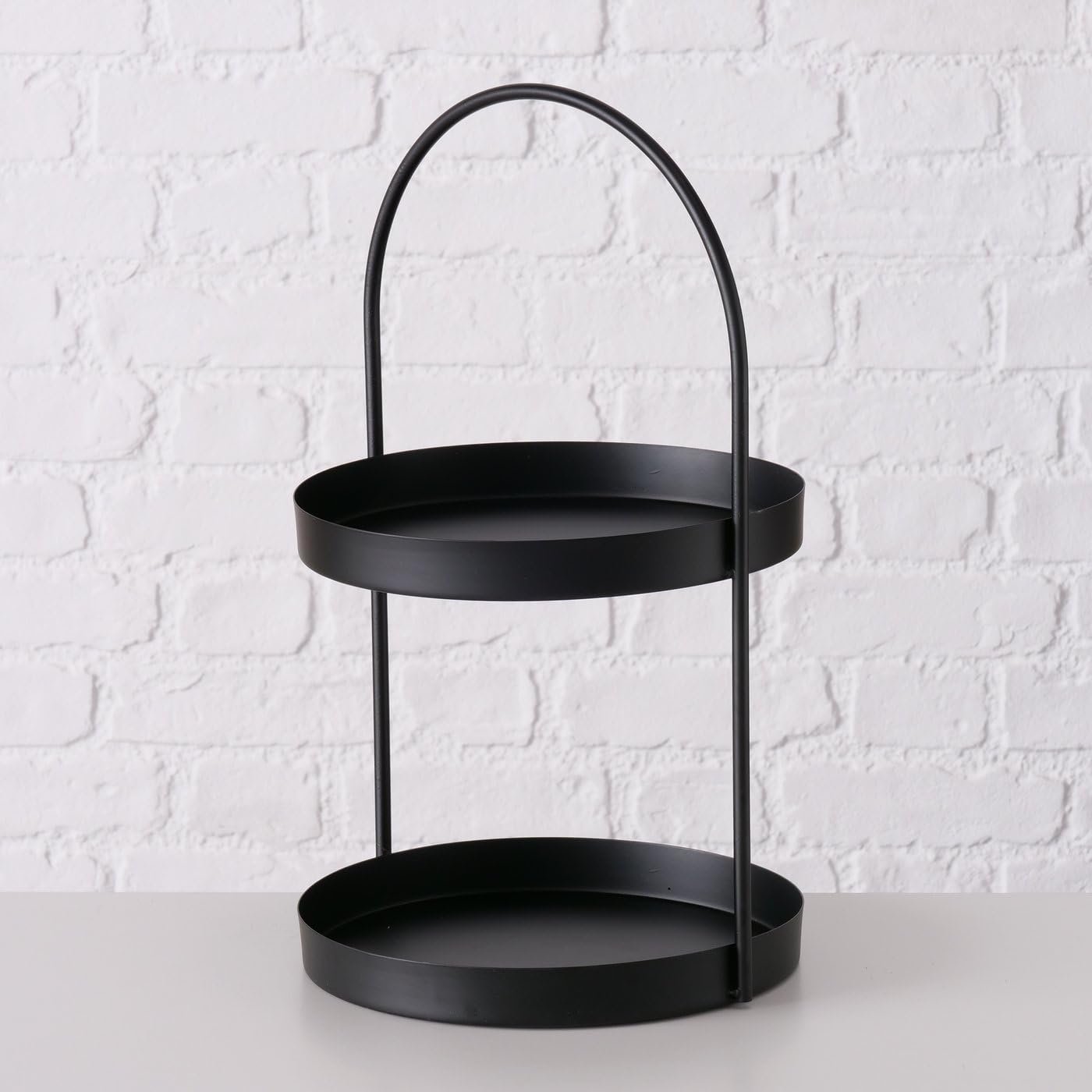 levandeo Metall Etagere Schwarz 2 Etagen H45cm Matt Servierplatte Servierständer Buffet