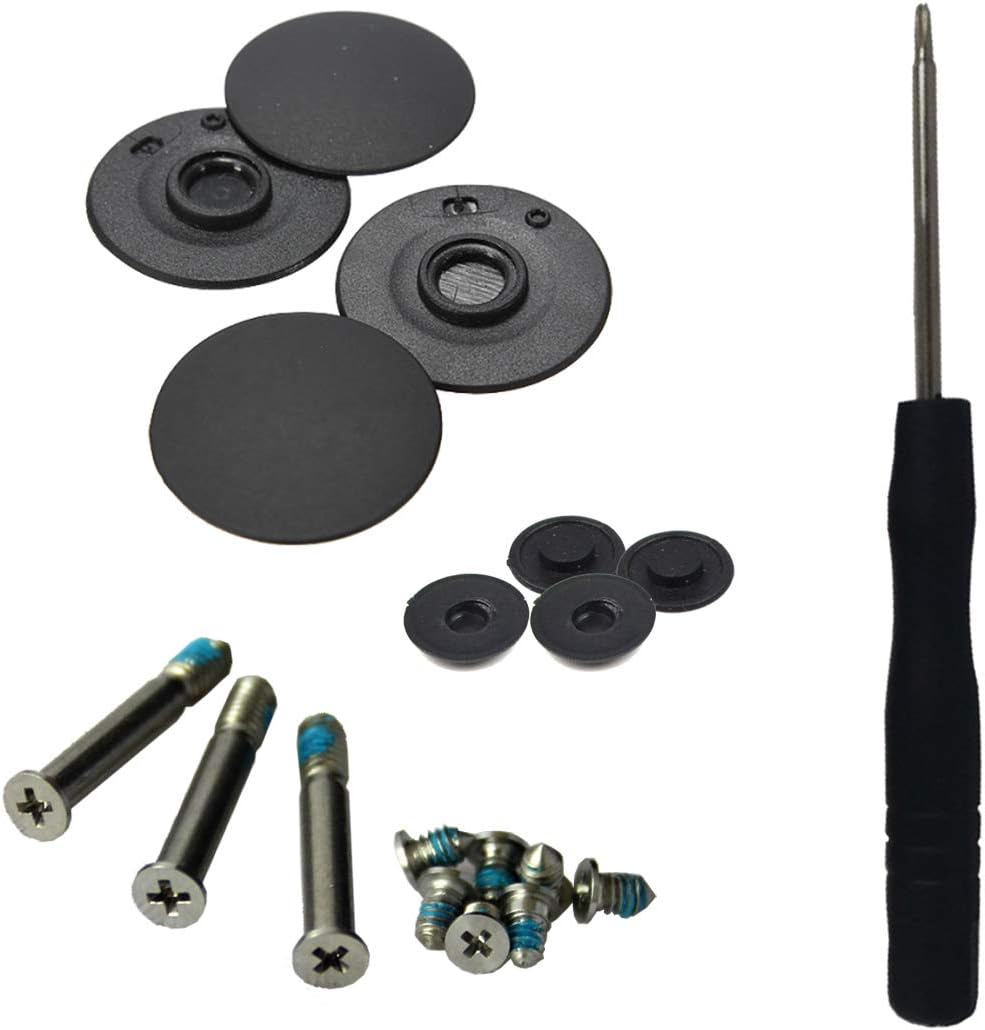 Bottom Case Rubber Feet Outer Inner Feet Bottom Case Screw for MacBook Pro A1278 A1286 A1297 13" 15" 17" Full Kit Set With Screwdriver Super Glue