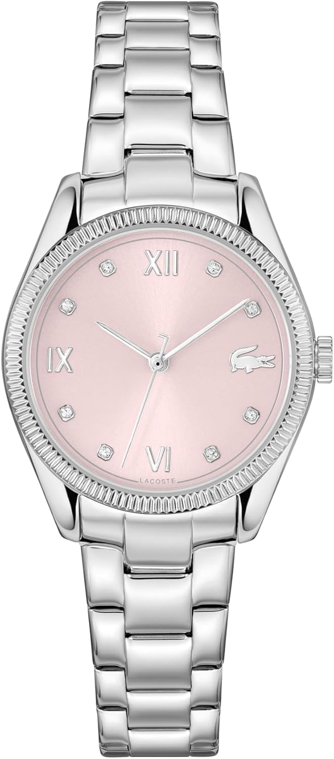 Lacoste Parisienne Women's 3H Quartz Watch, Stainless Steel Bracelet - Modern, Classic Timepiece - Gift for Her