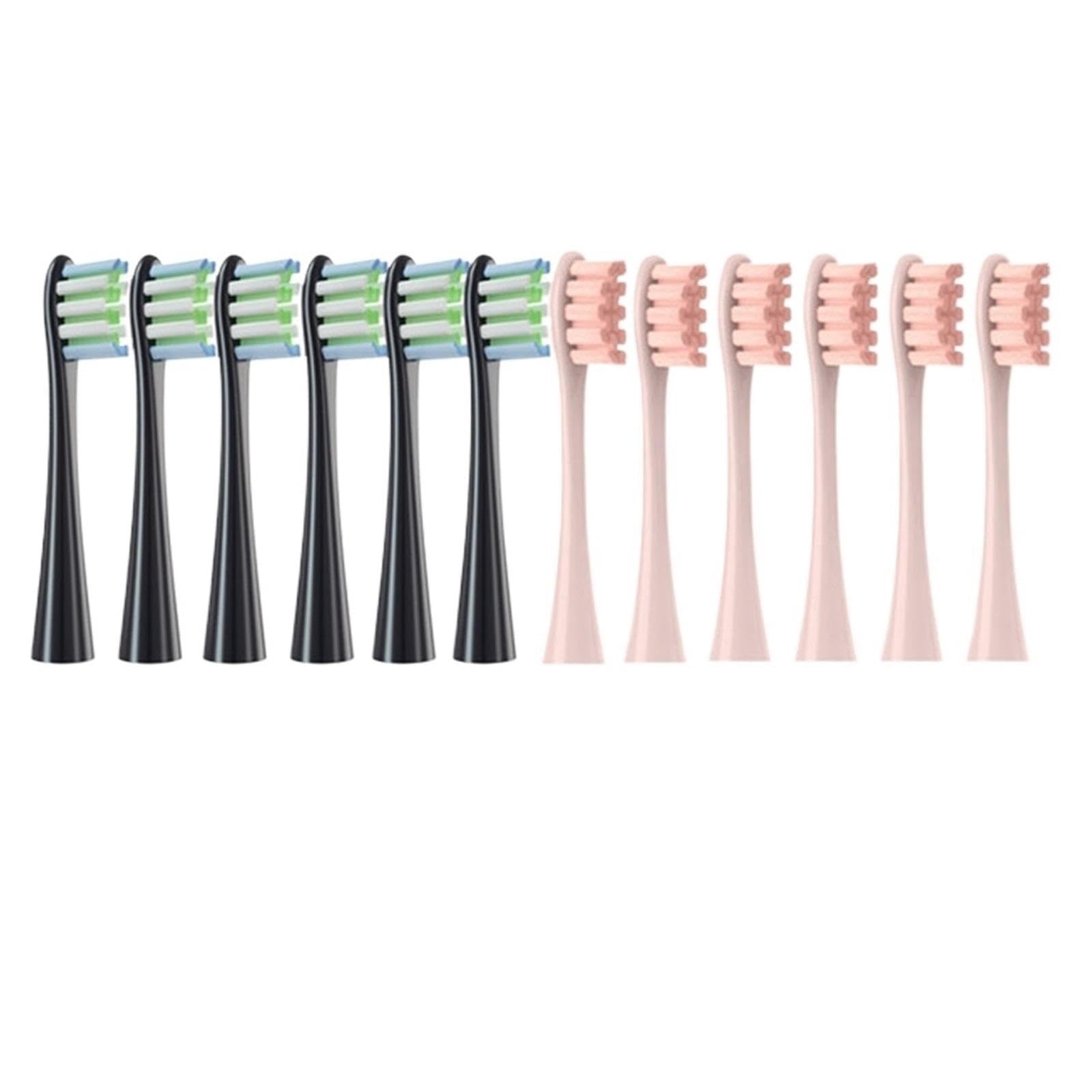 Testine di ricambio, compatibili con Oclean, XX PRO Z1 F1 One Air 2 SE | Setole morbide, for spazzolino elettrico sonico(6Black6Pink)