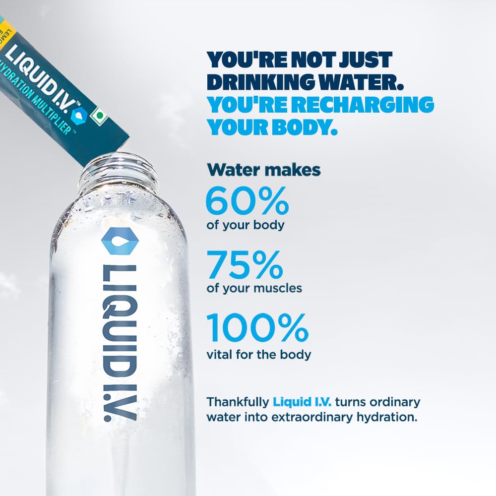 Liquid I.V. Hydration Multiplier – Lemon Lime | Hydration Drink Mix Powder 16 g | Pack of 12 | Sodium & Potassium | Easy-Mix Sticks | No Artificial Sweeteners 3