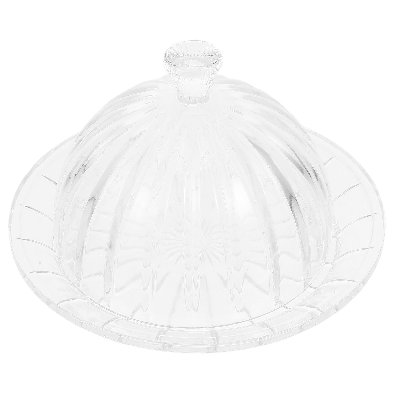Cabilock Expositor de Tartas de Vidrio con Cúpula Transparente, Bandeja Redonda para Servir Pasteles con Diseño Versátil y Acabado Fino para Reuniones Casuales