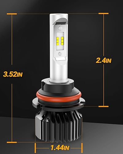 Miniatura 7 de SEALIGHT - Bombillas LED 9007HB5 de haz dual alto y bajo 9007, 20,000LM, 600%, repuesto de bombillas halógenas, luz de xenón blanca de 6000K,