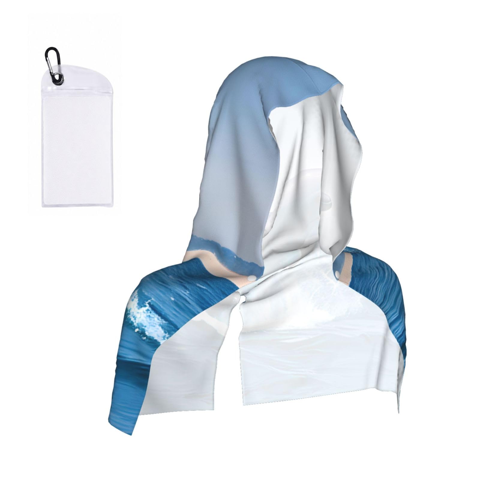 CNTDBU Jumping up dolphins Cooling Towel Hooded-Instant Chill Neck Cover for Sports, UV Cooling Rag for Running Gym