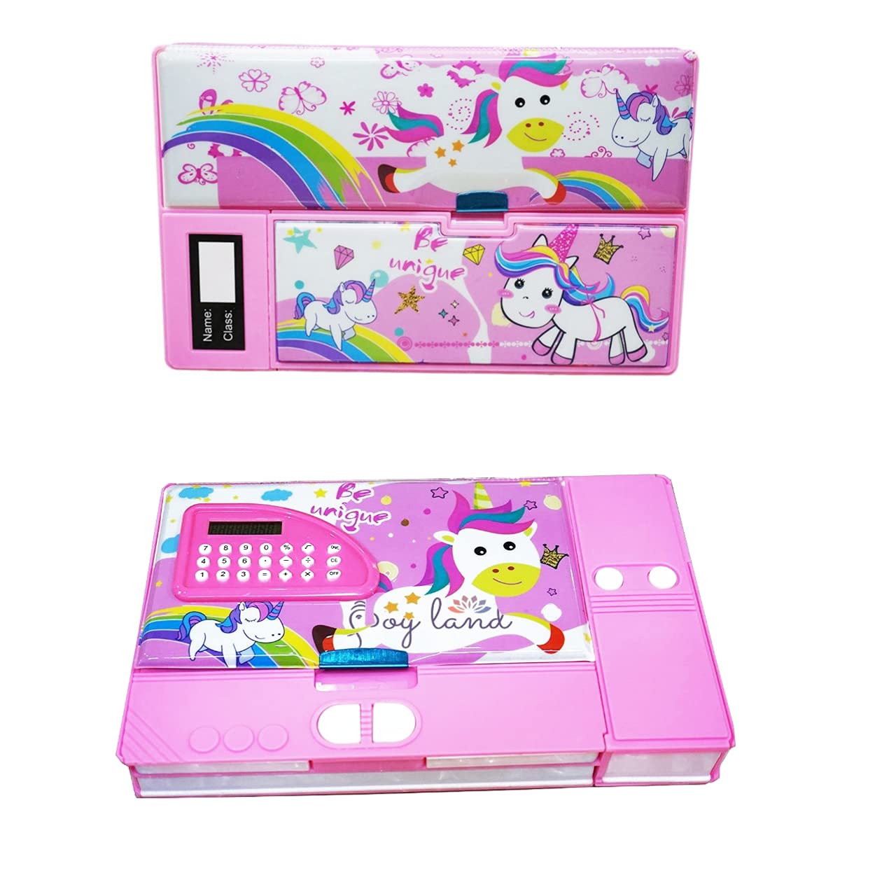 JOY LAND 1 Pcs Calculator Geometry, calci Geo Art Plastic Unicorn Jumbo Double Sided Geometry Box for Kids (Joy-@BN001 - Random Selection for Design) (Pink-Unicorn) (B09BM6X3RV) Amazon Price History, Amazon Price Tracker