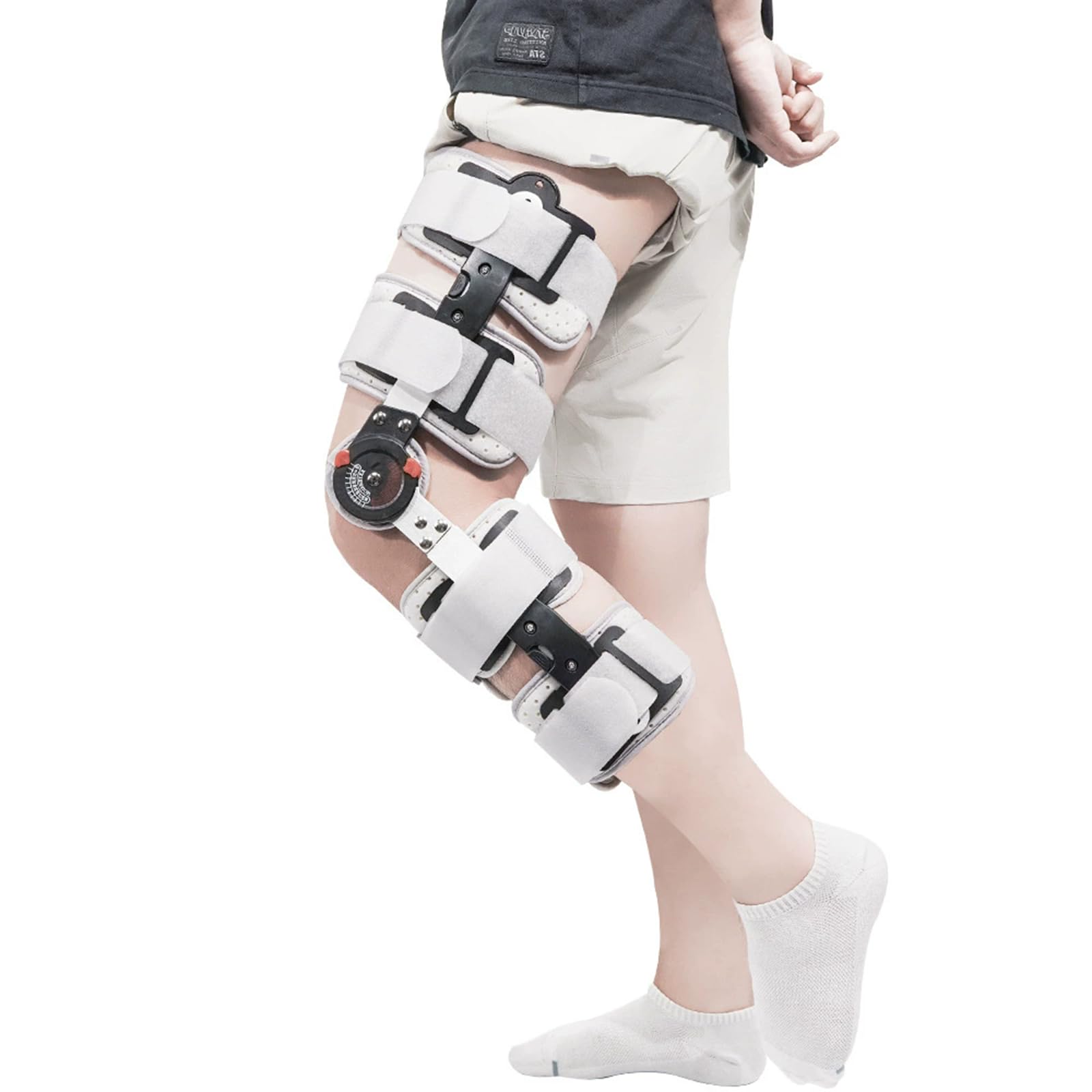 SFKLYU Rodillera con Descarga Medial y Estabilizadores Laterales, Inmovilizador Rodilla Ajustable para Posoperatorio Aliviar el Dolor Artritis, Osteoartritis y Dolor de Articulación,Left