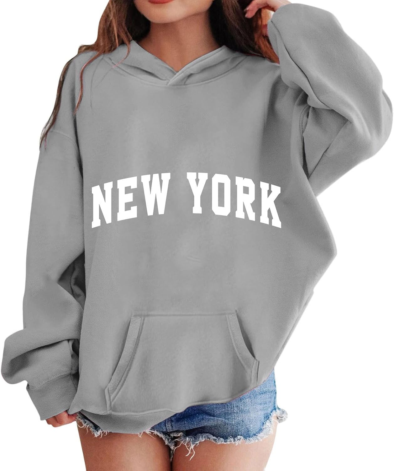 Hoodies For Teen Girls Trendy Y2K Oversized Pullover Letter Fall Sweatshirts Casual Cute Tops Winter Clothes 4-13Y