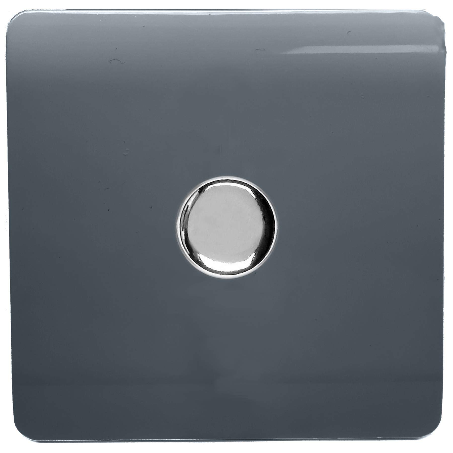 Trendi SwitchTrendi Switch Artistic Modern Glossy Tactile 1 Gang 2 Way 120w LED Dimmer Warm Grey