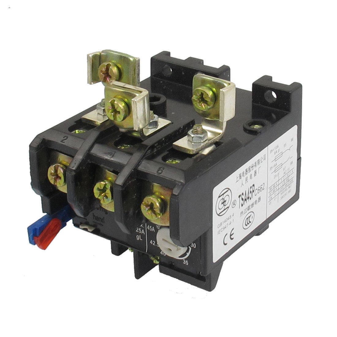 Gvbaepieo One Color 30-45A Adjustable 125A 3 Poles 1No 1Nc Thermal Overload Relay