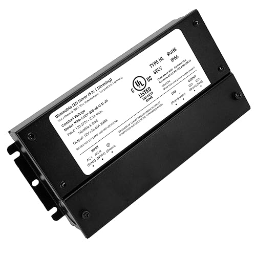 HitLights Controlador LED regulable de 200 W, transformador electrónico, fuente de alimentación de 120 V CA a 12 V CC para tira de luz LED,