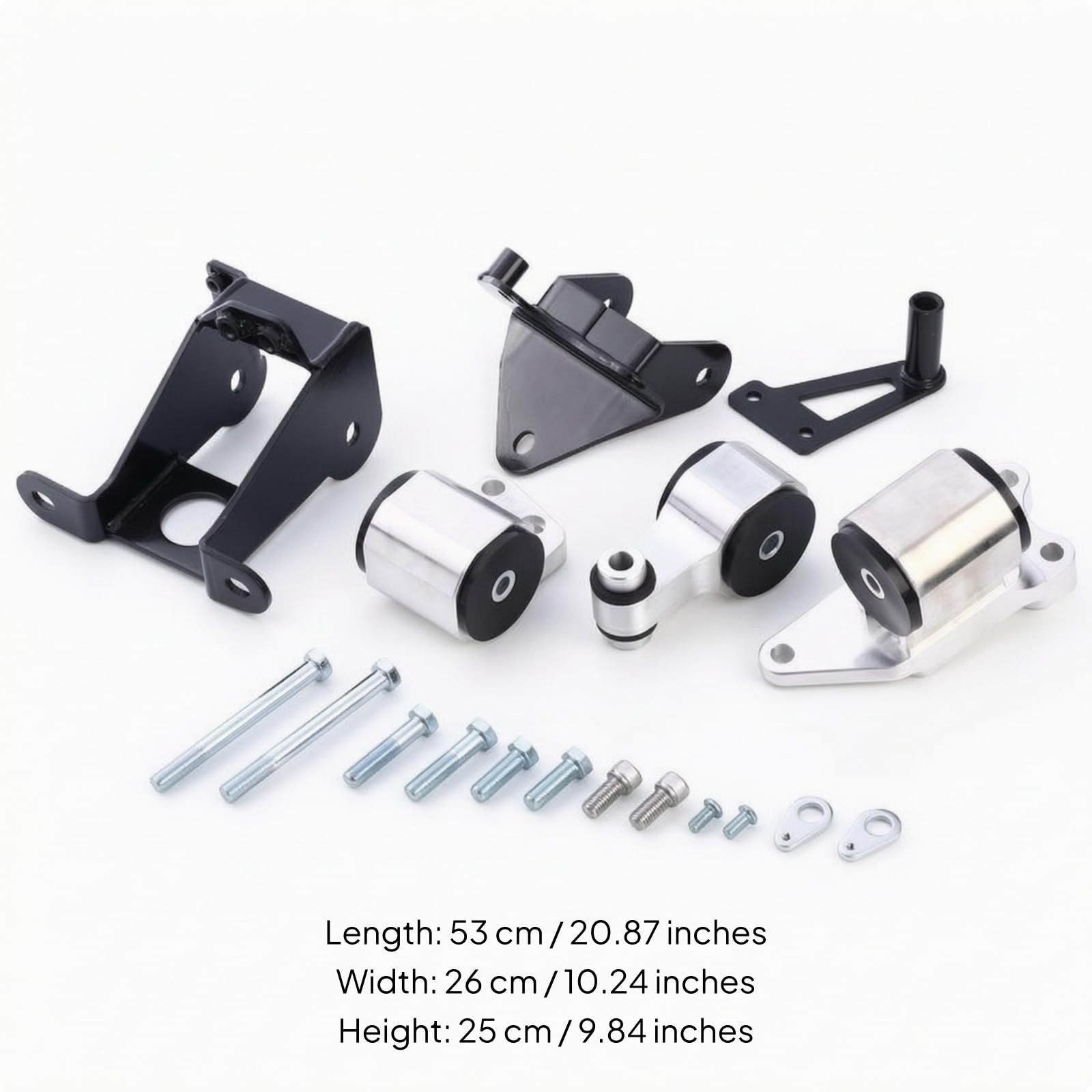 Supporto Motore Staffa Kit Staffaggio Motore Staffa Cambio in Lega di Alluminio con Struttura Angolata E Fori Preforati Adatto a Sostituzione Motore Elaborazioni Officina Fai da Te