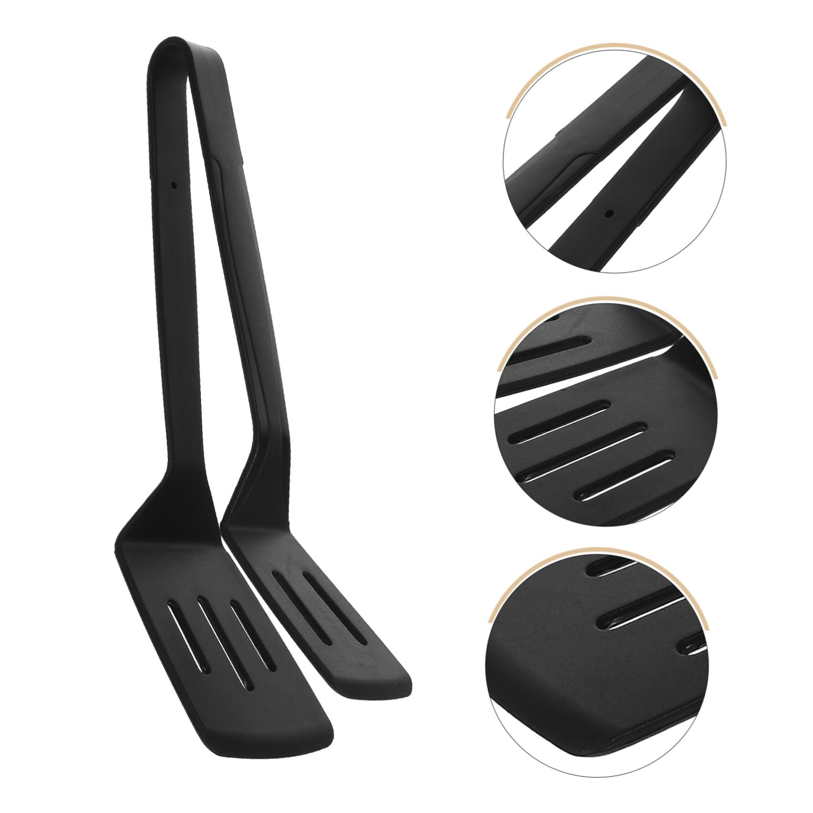 PRETYZOOM 5 Stück Fischspatel aus Silikon küchenzange küchenschaufel silikonspatel kochspatel grillspatel Nicht-Topfmatte Zange zum Kochen Liner Spachtelzange Küchenzubehör Kieselgel Black