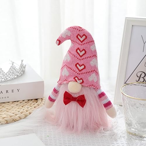 Miniatura 3 de Ochine Decoración de peluche de gnomo para el día de San Valentín decoración del día de San Valentín hecho a mano elfo escandinavo Tomte sueco San