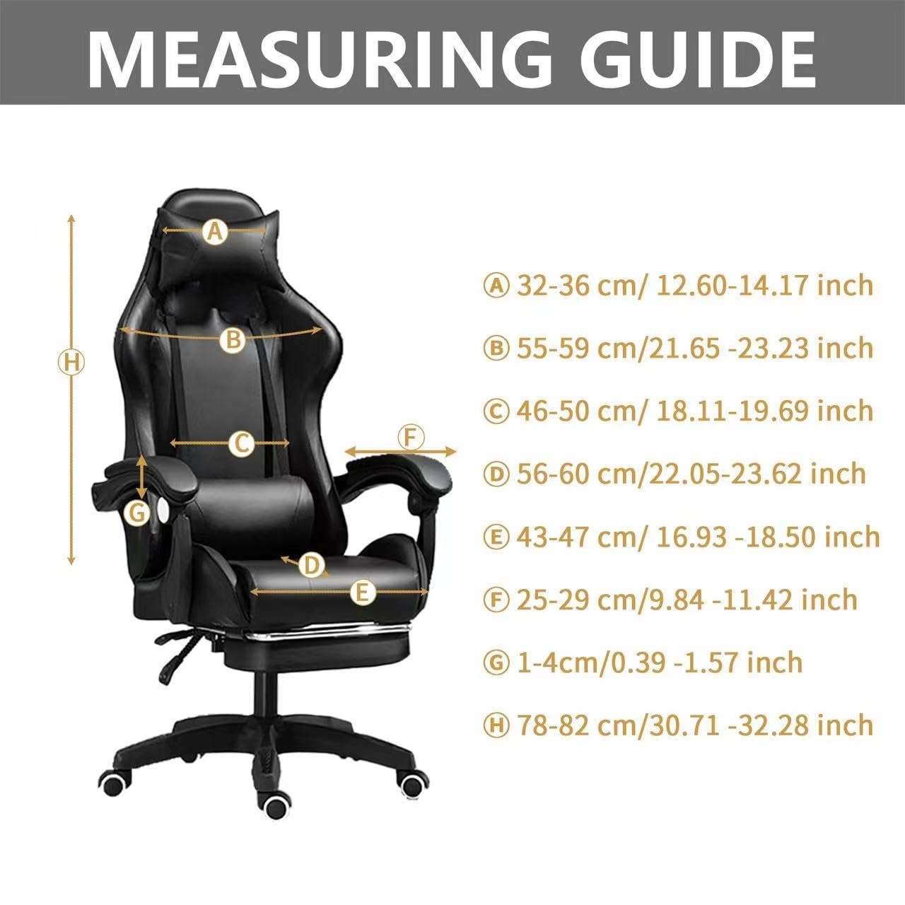 Set di coperture per sedia da gaming, con braccioli e cuscino per seduta, protezione elastica per sedia da ufficio, protezione per sgabello da gioco ed elegante (J)
