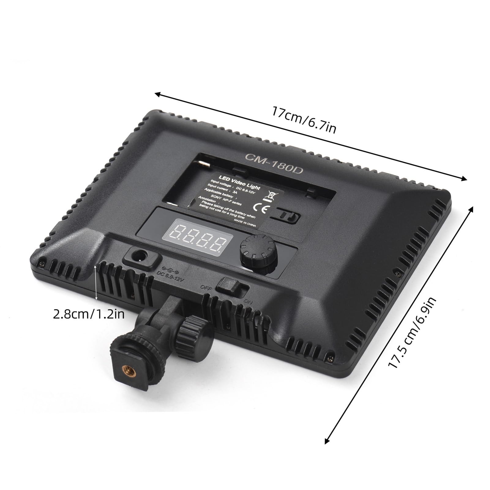 luce video a led HUIOP Mini lampada fotografica da 12 W Luce LED dimmerabile Luce Vlog portatile 1120 Perline LED Serie NP-F Alimentata a batteria 3200K-5600K Dimmerabile con supporto per slitta fredd