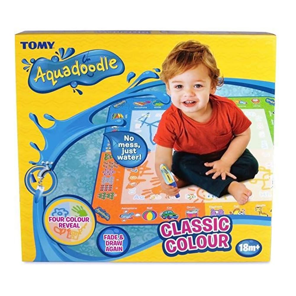 AquaDoodle TOMY - Tapis Classique Couleurs T72370, Tapis de Dessin à Eau, Coloriage Géant, Tapis d'Éveil Adapté aux Enfants dès 18 mois