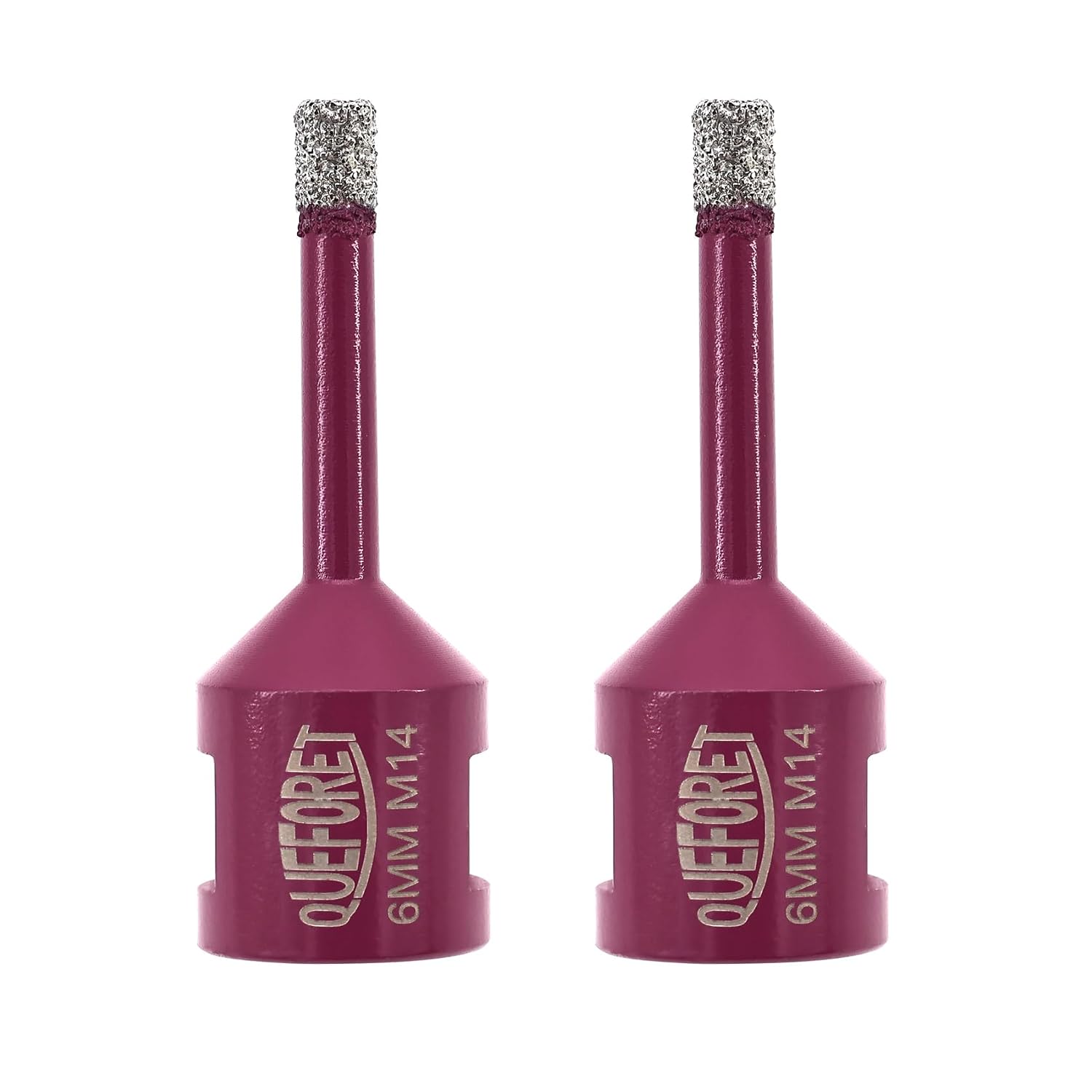 Diamond Tile Drill Bit Set 6mm x M14 2 Pieces Drill Bits for Tiles Ceramic Porcelain Marble Granite for Angle Grinder