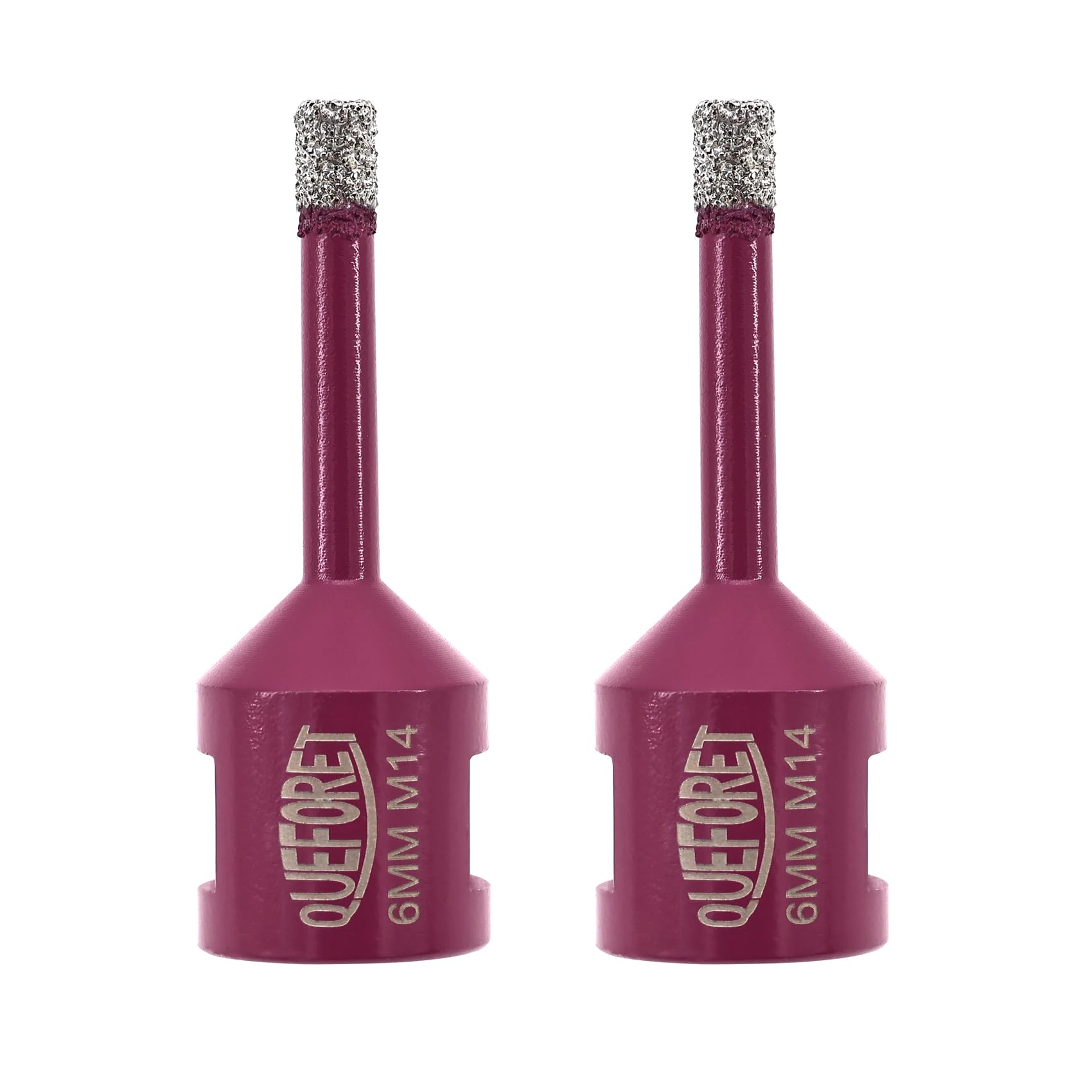 QUEFORET Diamond Drill Bits Set 6mm x M14-2pcs Hole Saw Kit for Ceramic Porcelain Tile Marble Granite, 6 mm x 2