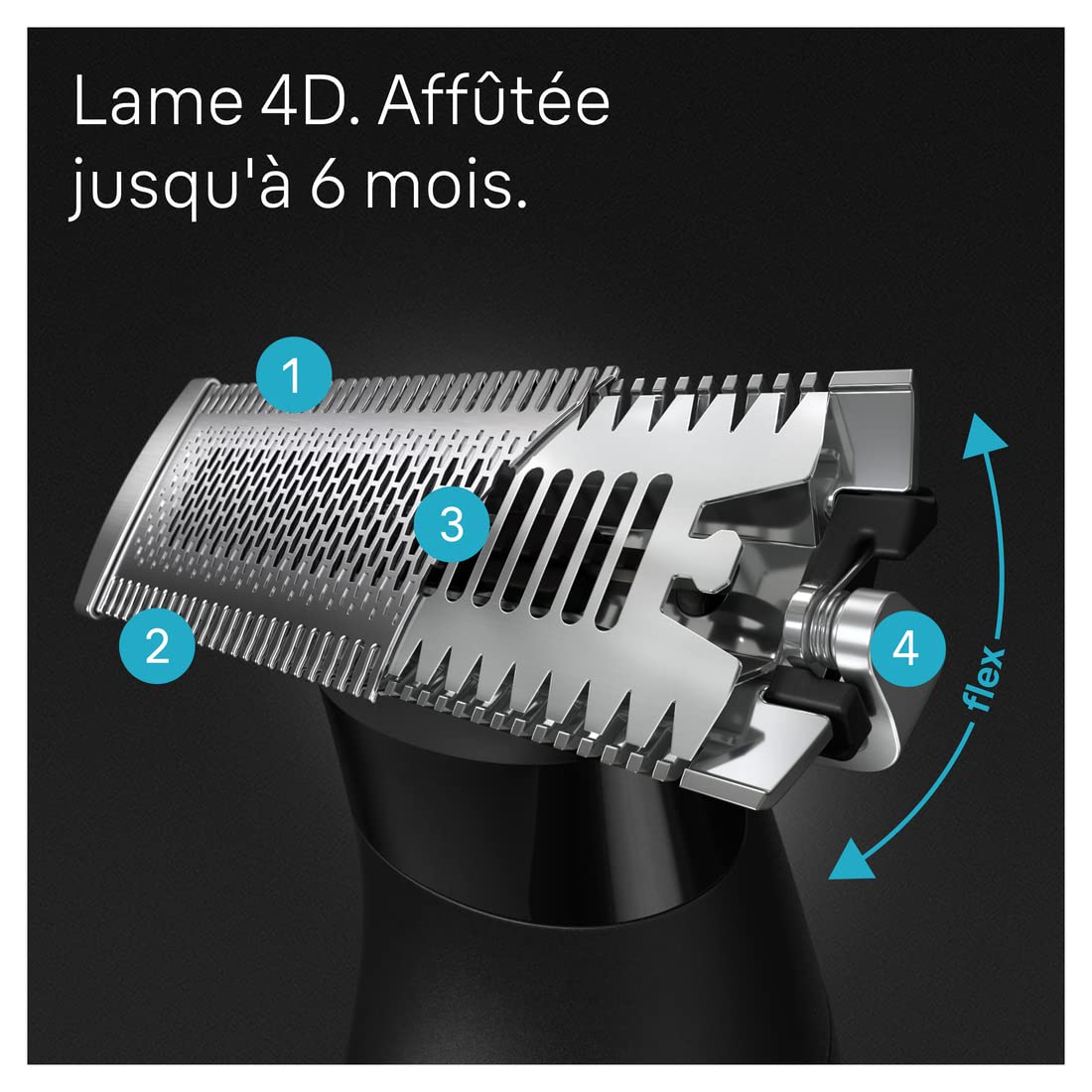 Braun Series X, Tondeuse hybride électrique pour hommes, visage et corps, avec 5 peignes, lame 4D innovante, + rasoir avec sabot bidirectionnel et tête flexible pour un rasage rapide