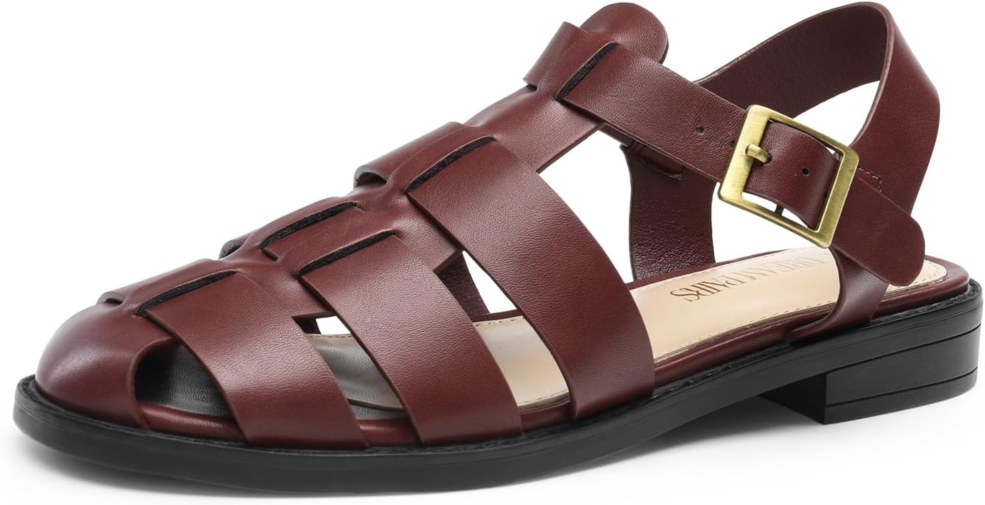 DREAM PAIRS Womens Fisherman Gladiator Braided Flat Sandal Cute Woven Strappy Closed Toe Shoes for Summer